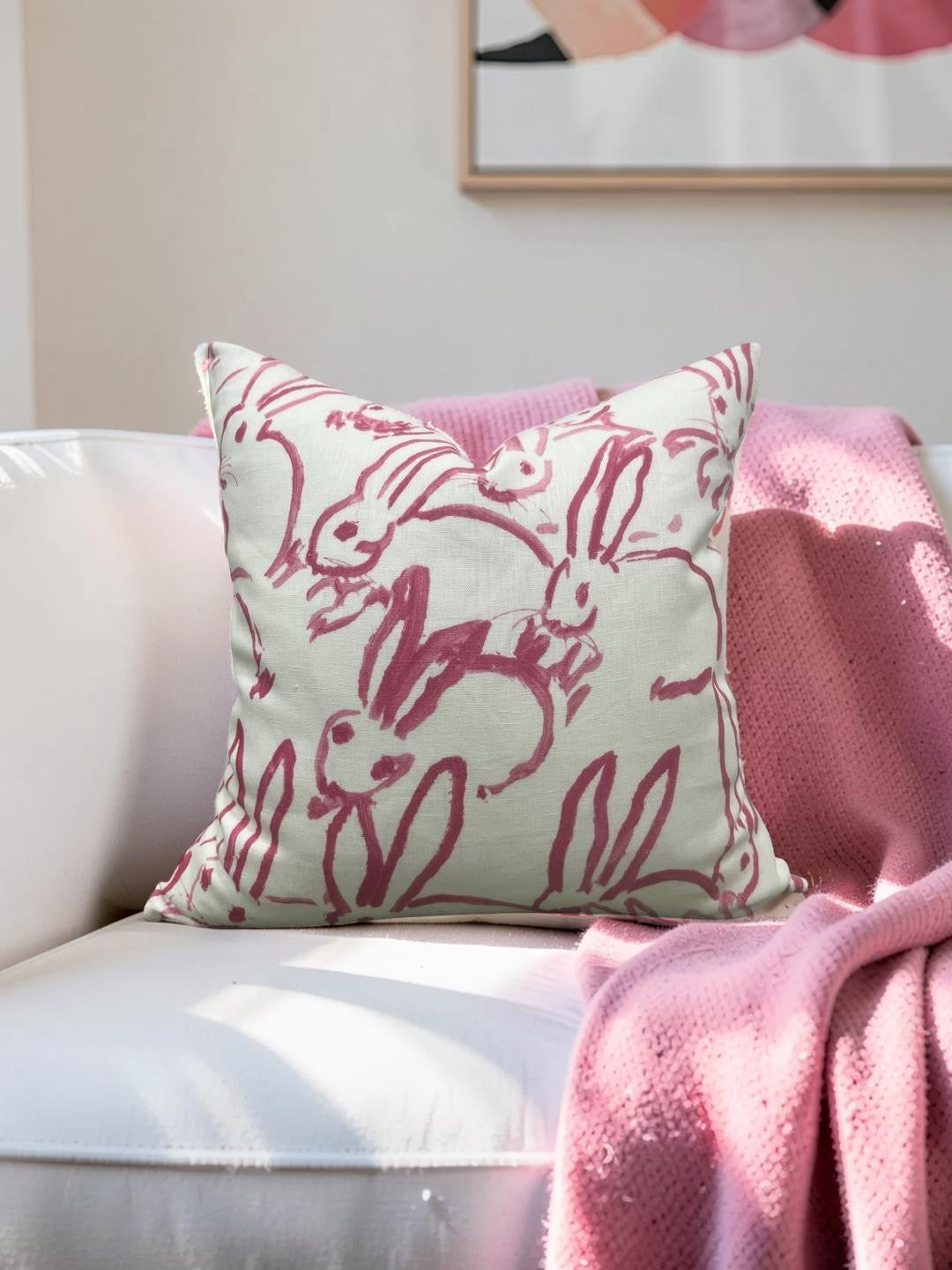 Lee Jofa Decorative Pillow Hunt Slonem Pink 22x22" Knife Edge Cover