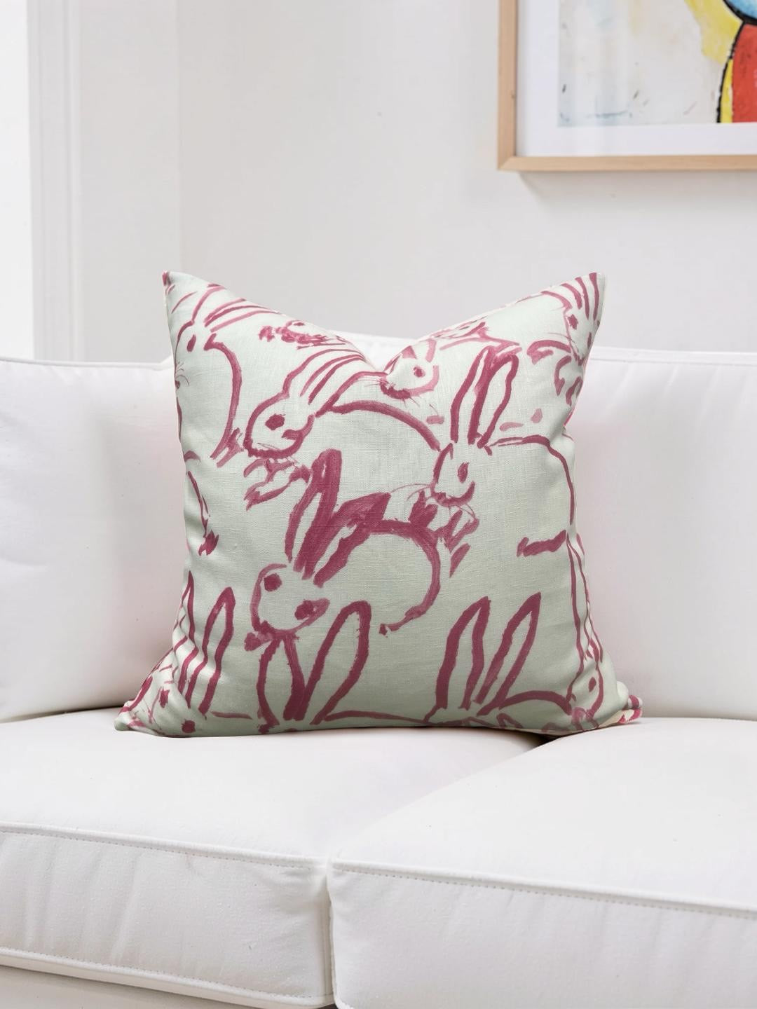 Lee Jofa Decorative Pillow Hunt Slonem Pink 22x22" Knife Edge Cover