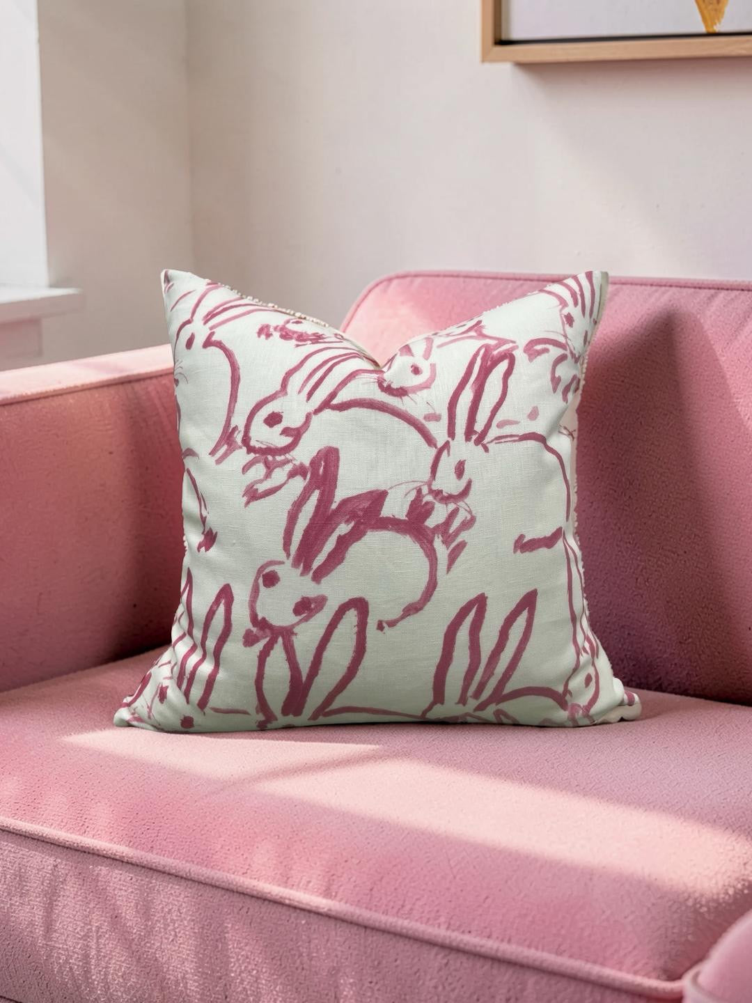 Lee Jofa Decorative Pillow Hunt Slonem Pink 22x22" Knife Edge Cover