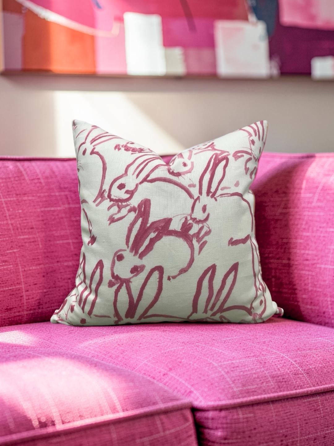 Lee Jofa Decorative Pillow Hunt Slonem Pink 22x22" Knife Edge Cover