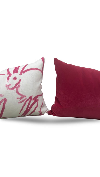 Lee Jofa Lumbar Pillow Hunt Slonem Pink 12x18" Knife Edge Cover