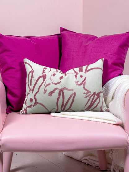 Lee Jofa Lumbar Pillow Hunt Slonem Pink 12x18" Knife Edge Cover