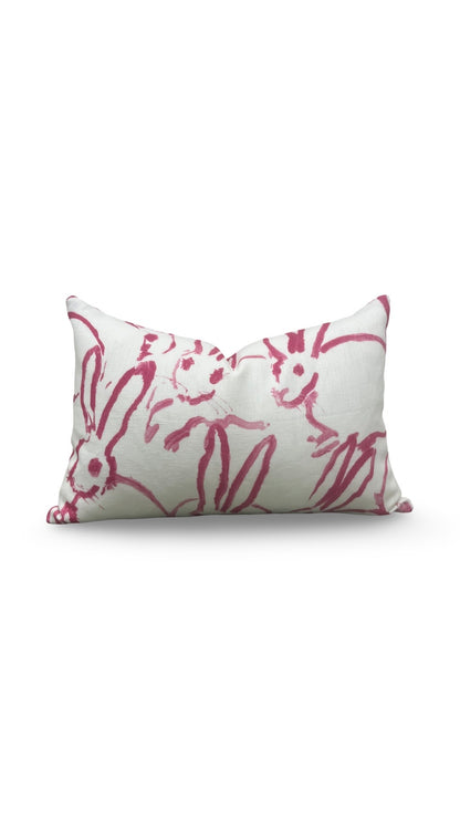 Lee Jofa Lumbar Pillow Hunt Slonem Pink 12x18" Knife Edge Cover