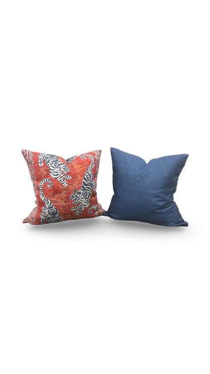 Tiger Print Decorative Pillow Bongol Poppy 20x20" Knife Edge Cover