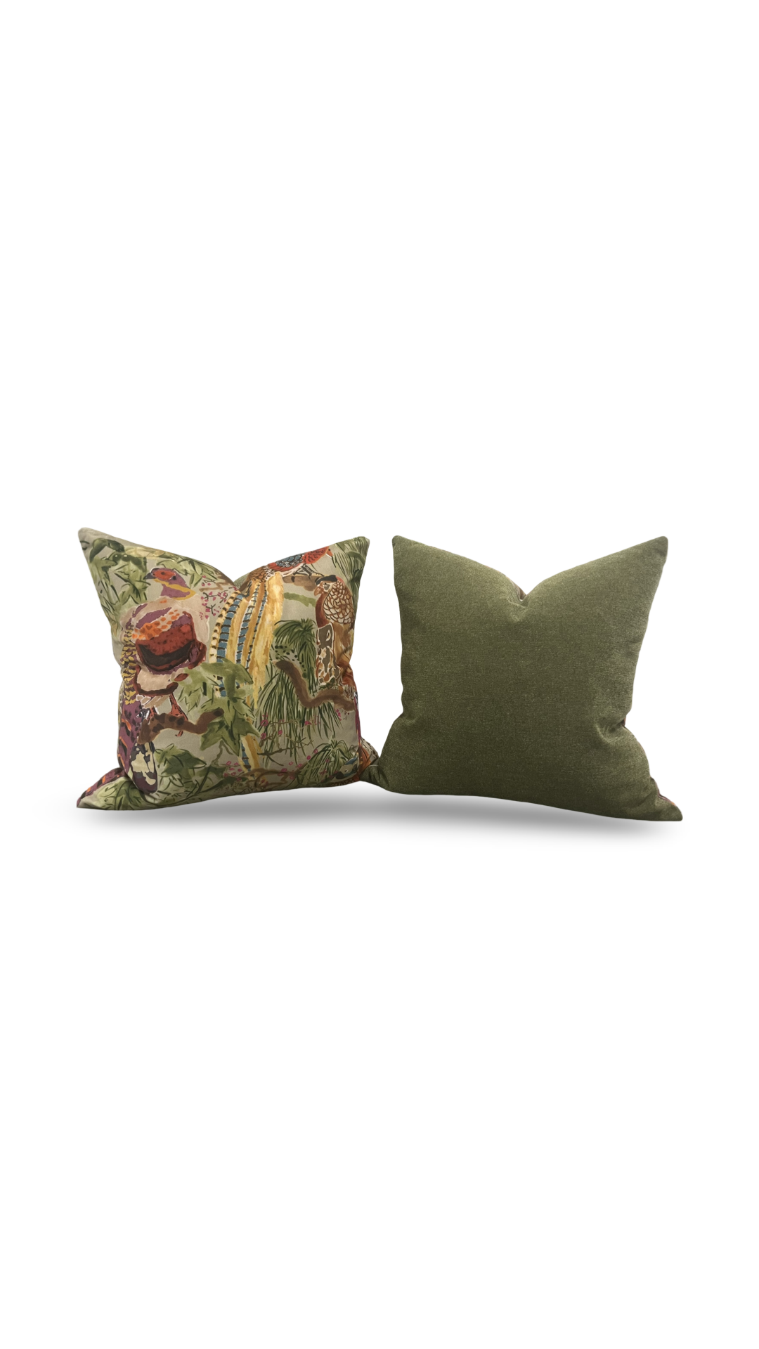Game Birds Velvet Decorative Pillow 22x22" Knife Edge Cover