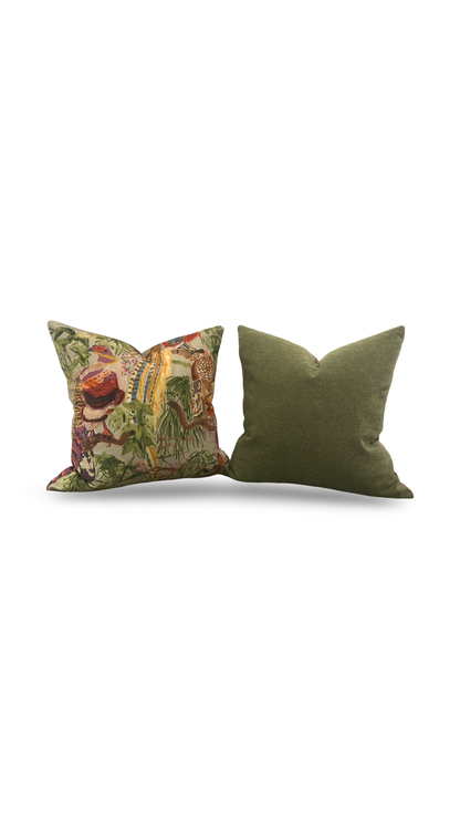 Game Birds Velvet Decorative Pillow 22x22" Knife Edge Cover
