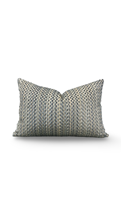 Lumbar Pillow Varick Velvet River Mist 12X18" Knife Edge Cover