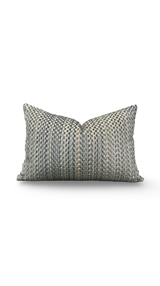 Lumbar Pillow Varick Velvet River Mist 12X18" Knife Edge Cover