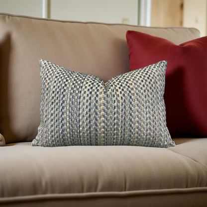 Lumbar Pillow Varick Velvet River Mist 12X18" Knife Edge Cover