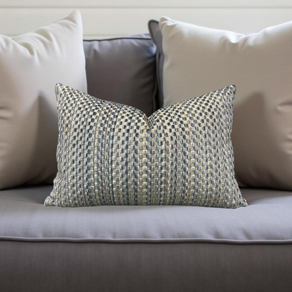 Lumbar Pillow Varick Velvet River Mist 12X18" Knife Edge Cover