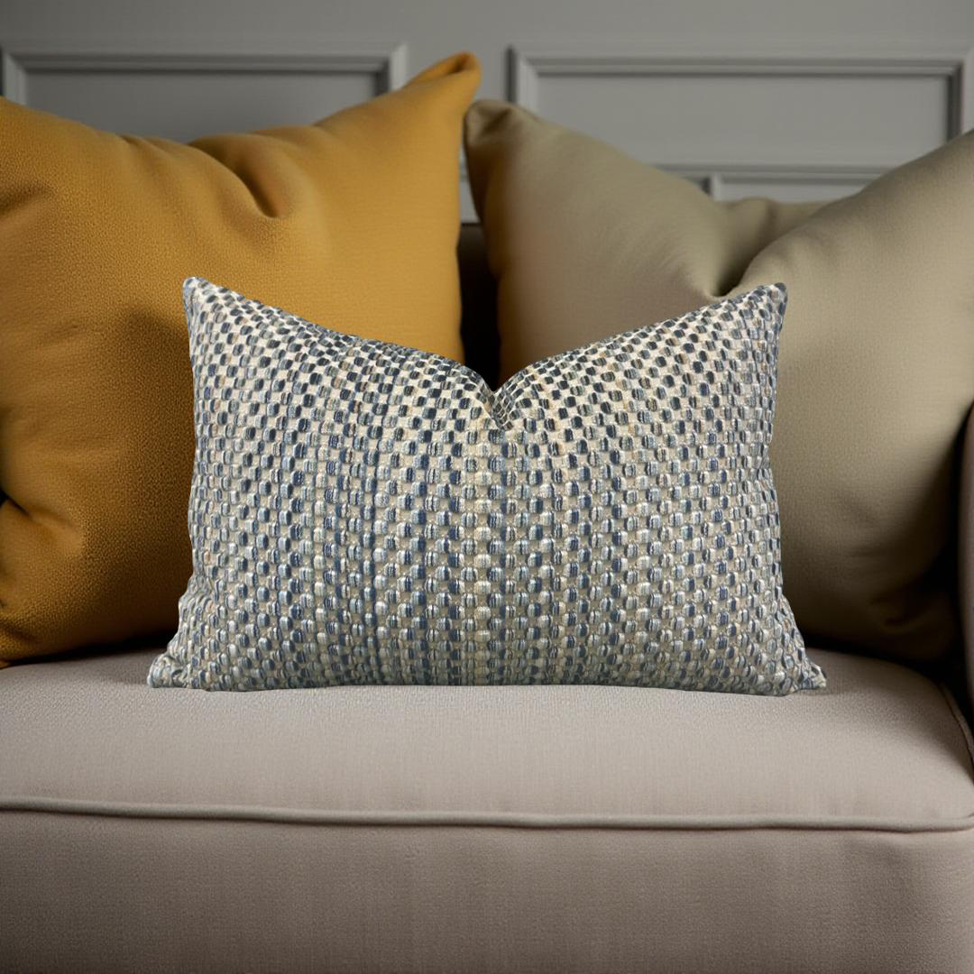 Lumbar Pillow Varick Velvet River Mist 12X18" Knife Edge Cover