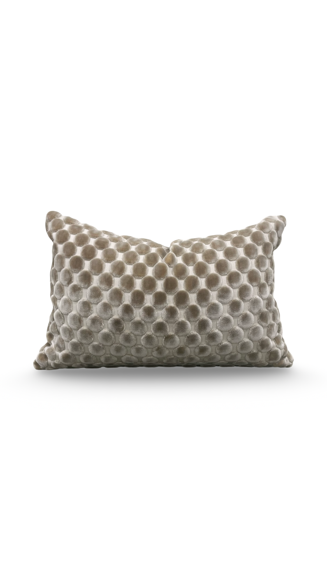 Polka Dot Lumbar Pillow Opulent Suede 12x18" Knife Edge Cover