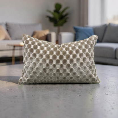 Polka Dot Lumbar Pillow Opulent Suede 12x18" Knife Edge Cover