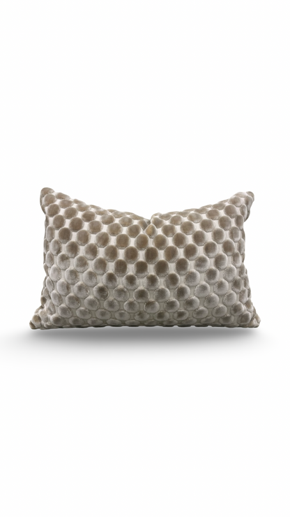 Polka Dot Lumbar Pillow Opulent Suede 12x18" Knife Edge Cover