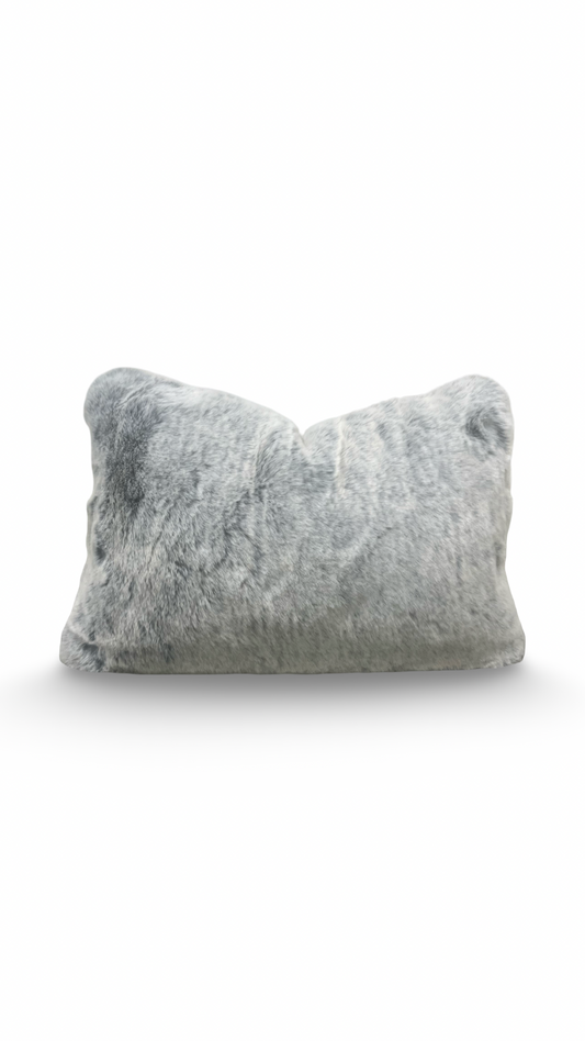 Misia Fur Lumbar Pillow Montparnos Givre 12x18" Knife Edge Cover