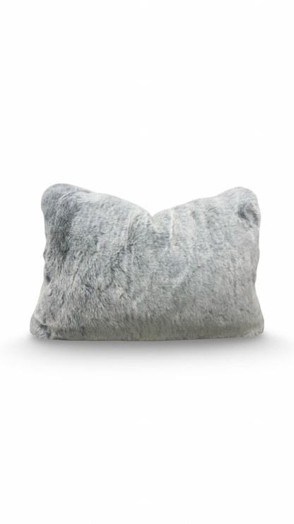 Misia Fur Lumbar Pillow Montparnos Givre 12x18" Knife Edge Cover