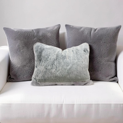 Misia Fur Lumbar Pillow Montparnos Givre 12x18" Knife Edge Cover
