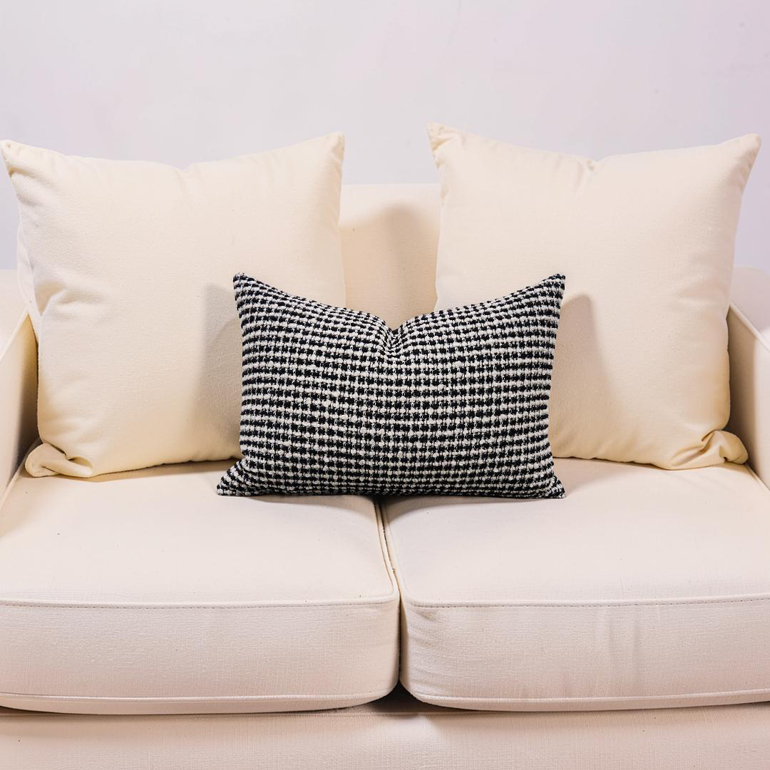 Lumbar Pillow Coco Damier 12x18" Knife Edge Cover
