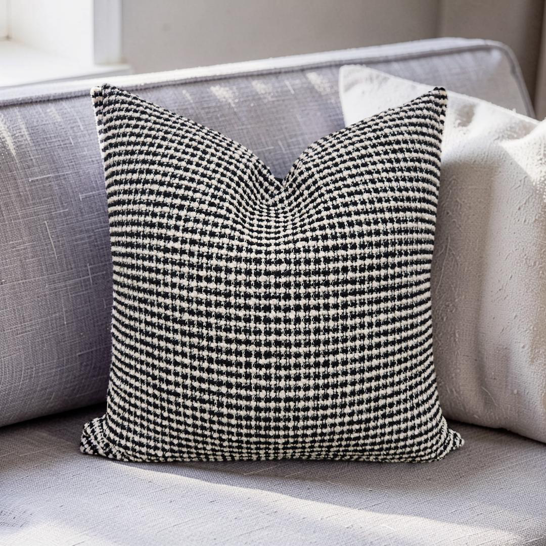 Decorative Pillow Coco Damier 22x22" Knife Edge Cover