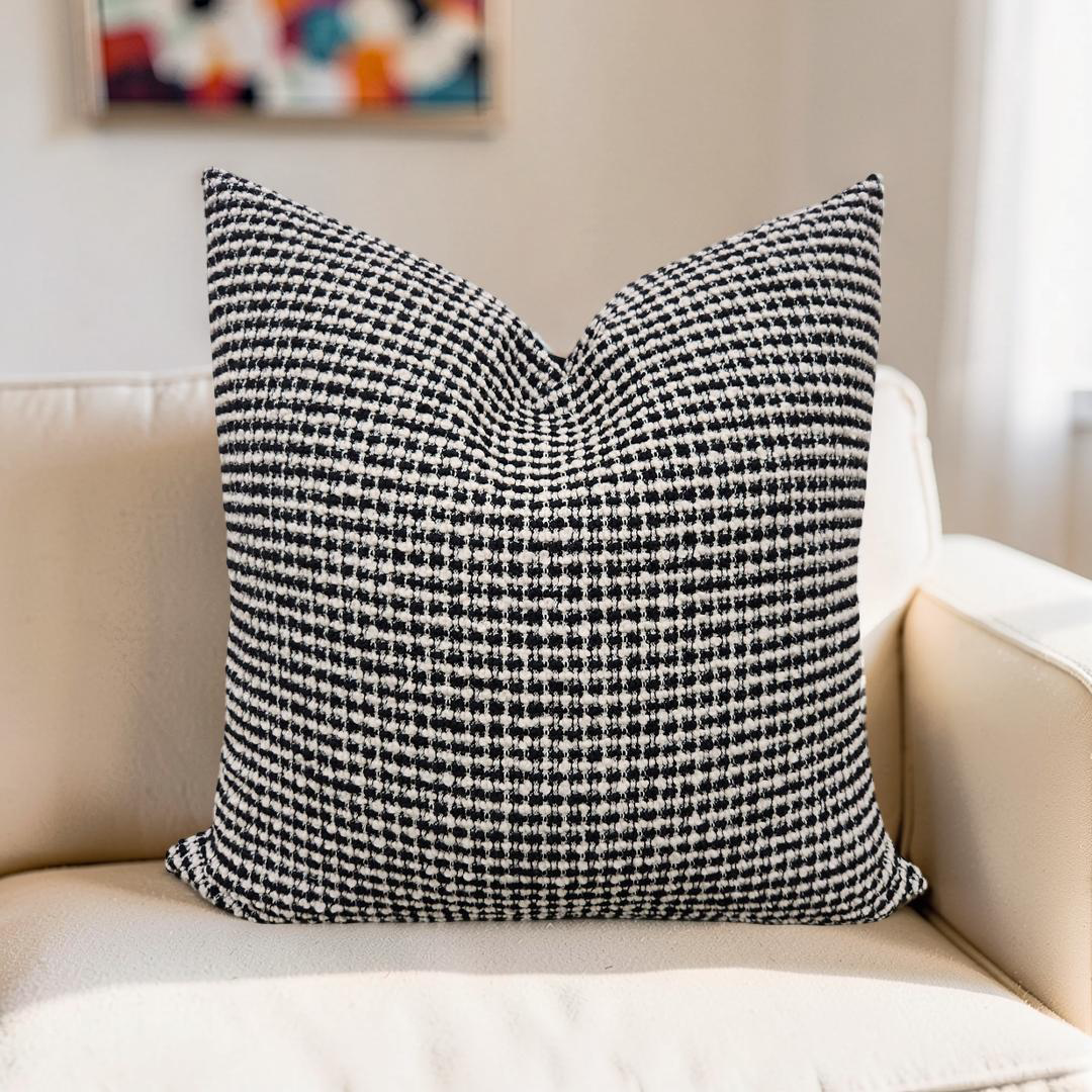 Decorative Pillow Coco Damier 22x22" Knife Edge Cover