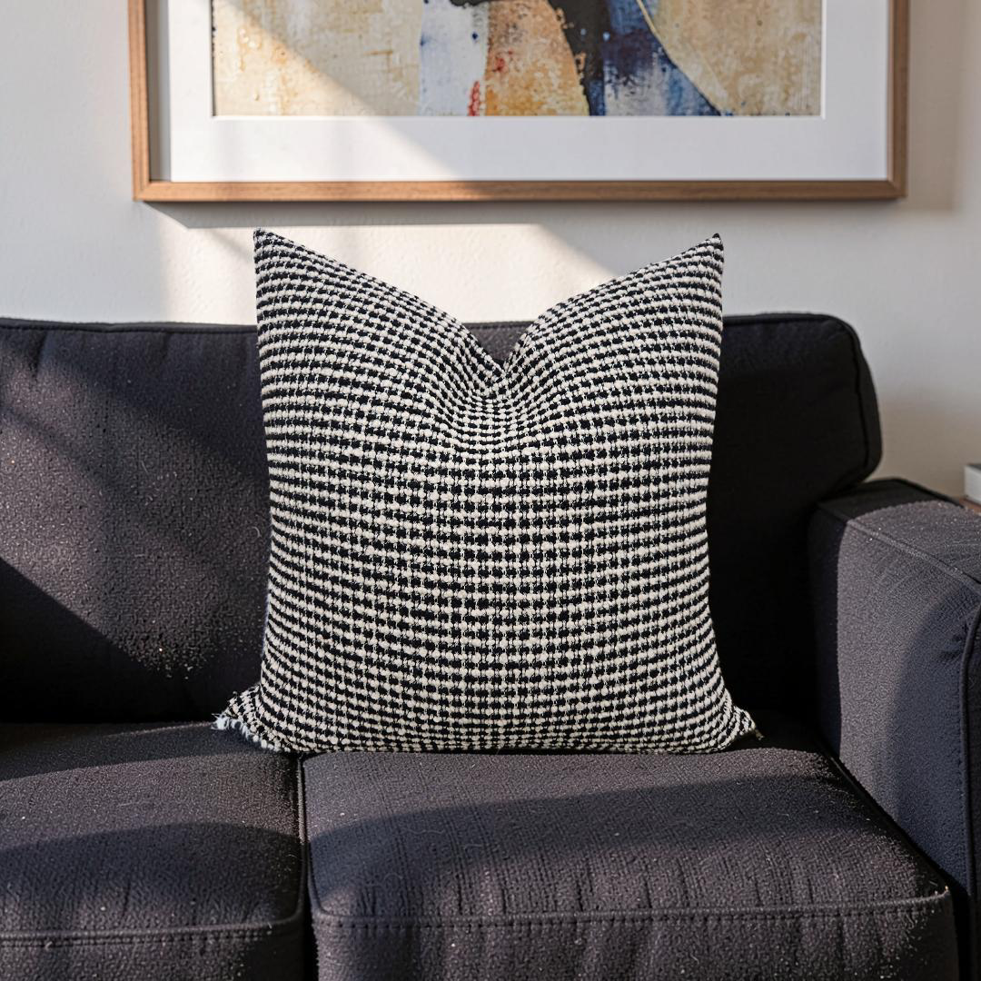 Decorative Pillow Coco Damier 22x22" Knife Edge Cover