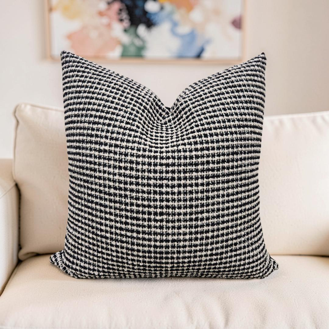 Decorative Pillow Coco Damier 22x22" Knife Edge Cover