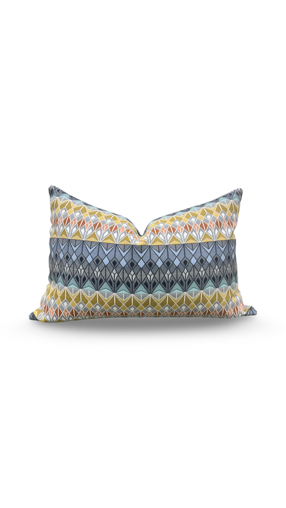 Luxury Fabric Vitreum Toscanini Glass 12x18" Knife Edge Decorative Lumbar Pillow