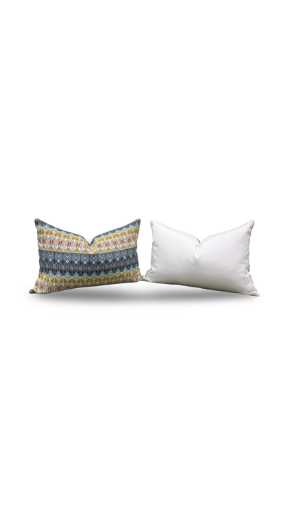 Luxury Fabric Vitreum Toscanini Glass 12x18" Knife Edge Decorative Lumbar Pillow