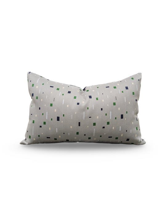 Lumbar Pillow Emerald on Grey 12x18" Knife Edge Cover