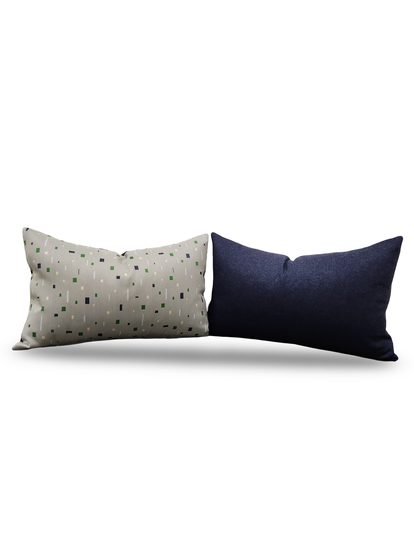 Lumbar Pillow Emerald on Grey 12x18" Knife Edge Cover