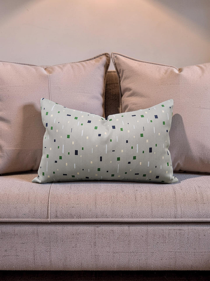 Lumbar Pillow Emerald on Grey 12x18" Knife Edge Cover