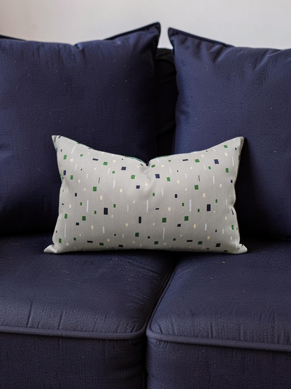 Lumbar Pillow Emerald on Grey 12x18" Knife Edge Cover