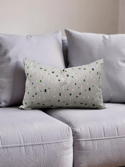 Lumbar Pillow Emerald on Grey 12x18" Knife Edge Cover
