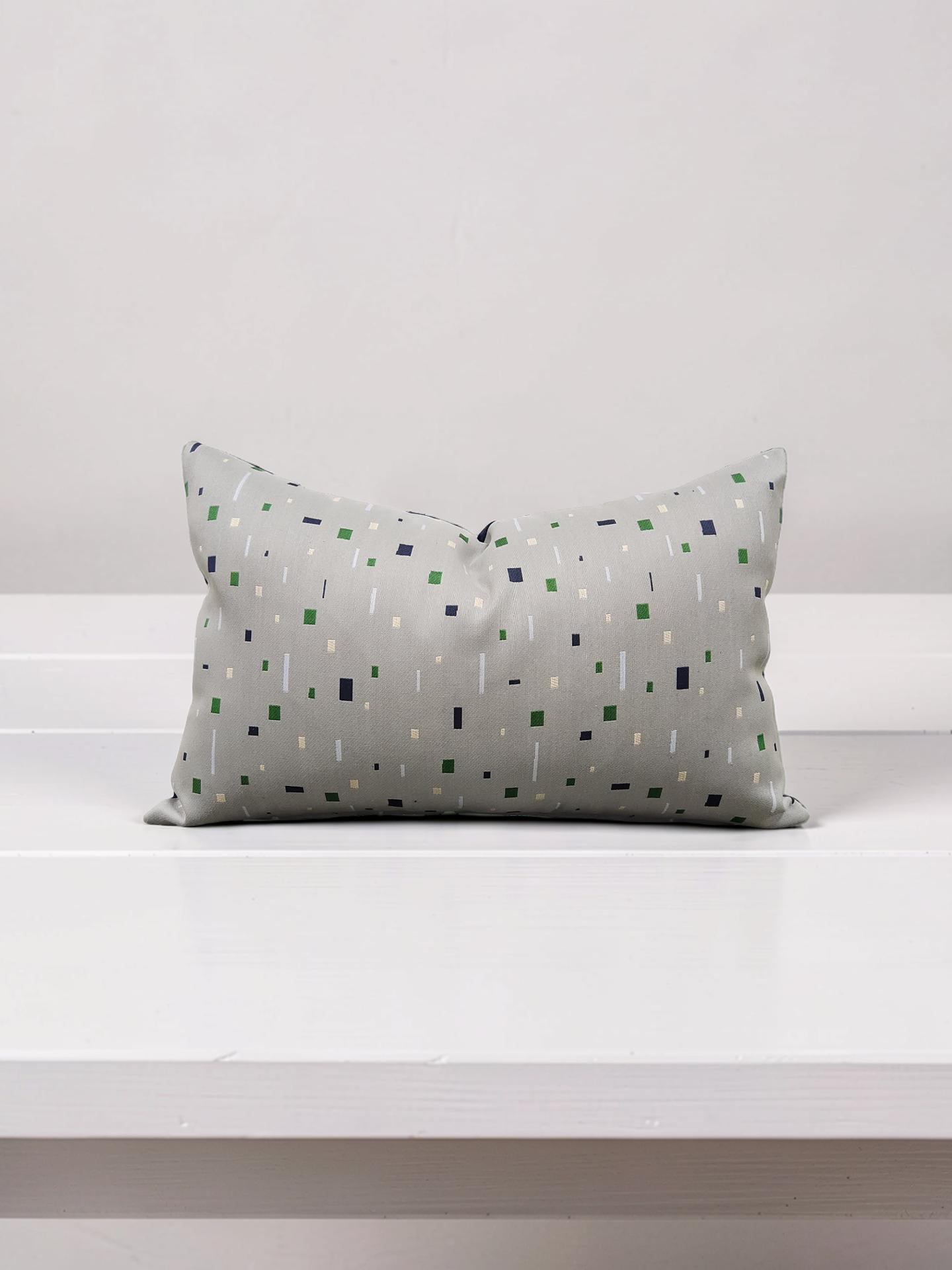 Lumbar Pillow Emerald on Grey 12x18" Knife Edge Cover