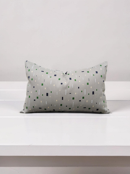 Lumbar Pillow Emerald on Grey 12x18" Knife Edge Cover
