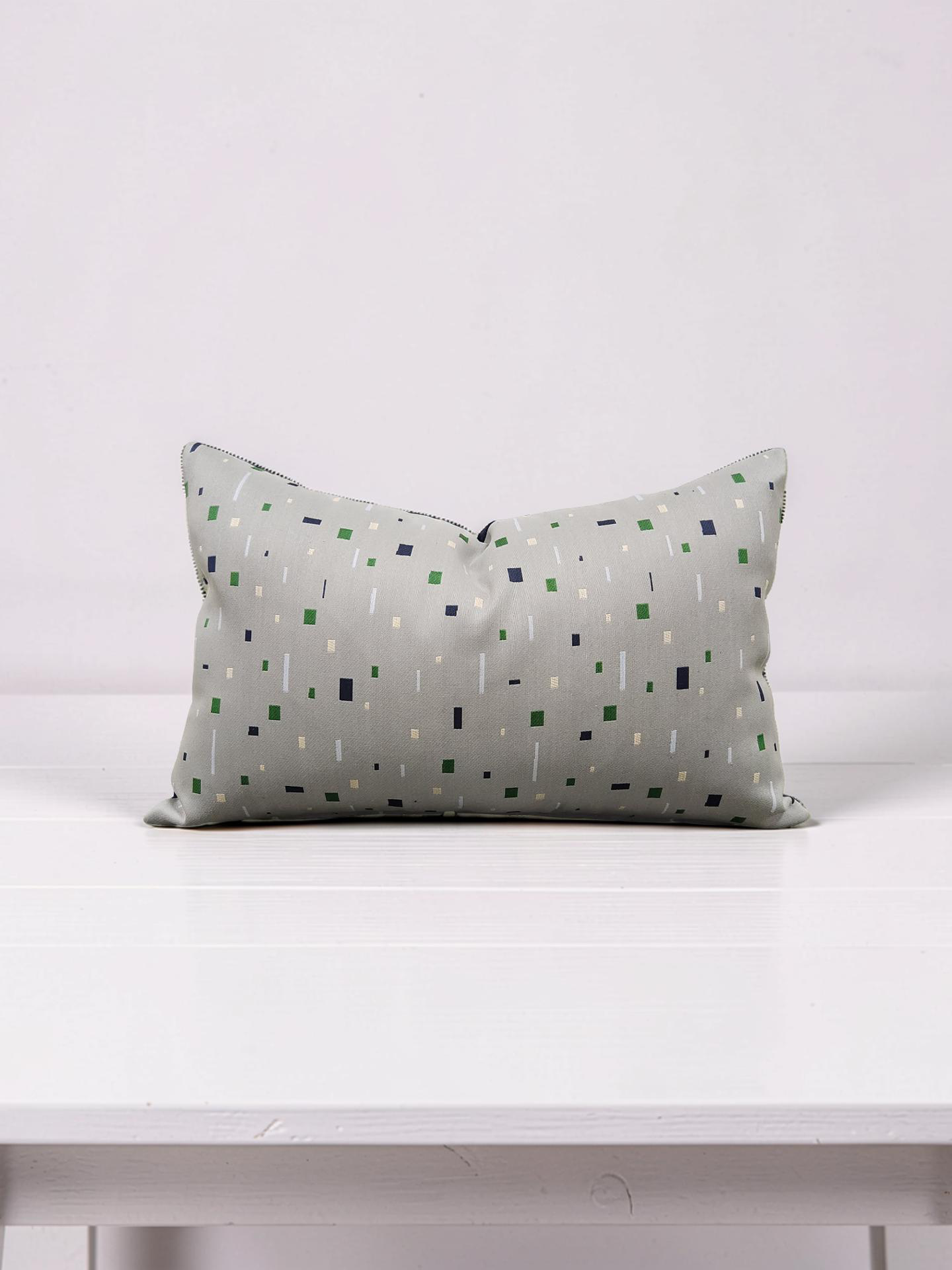 Lumbar Pillow Emerald on Grey 12x18" Knife Edge Cover