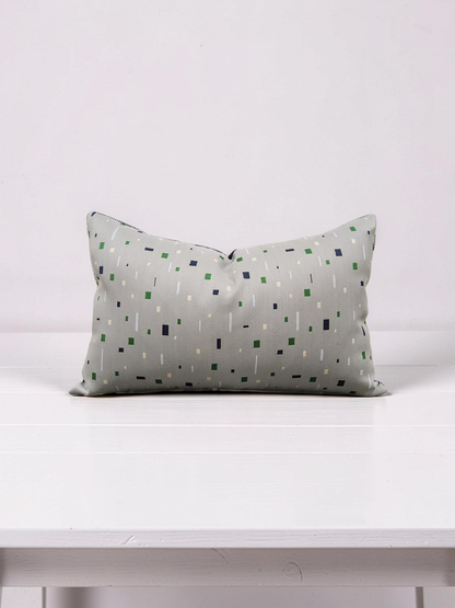 Lumbar Pillow Emerald on Grey 12x18" Knife Edge Cover