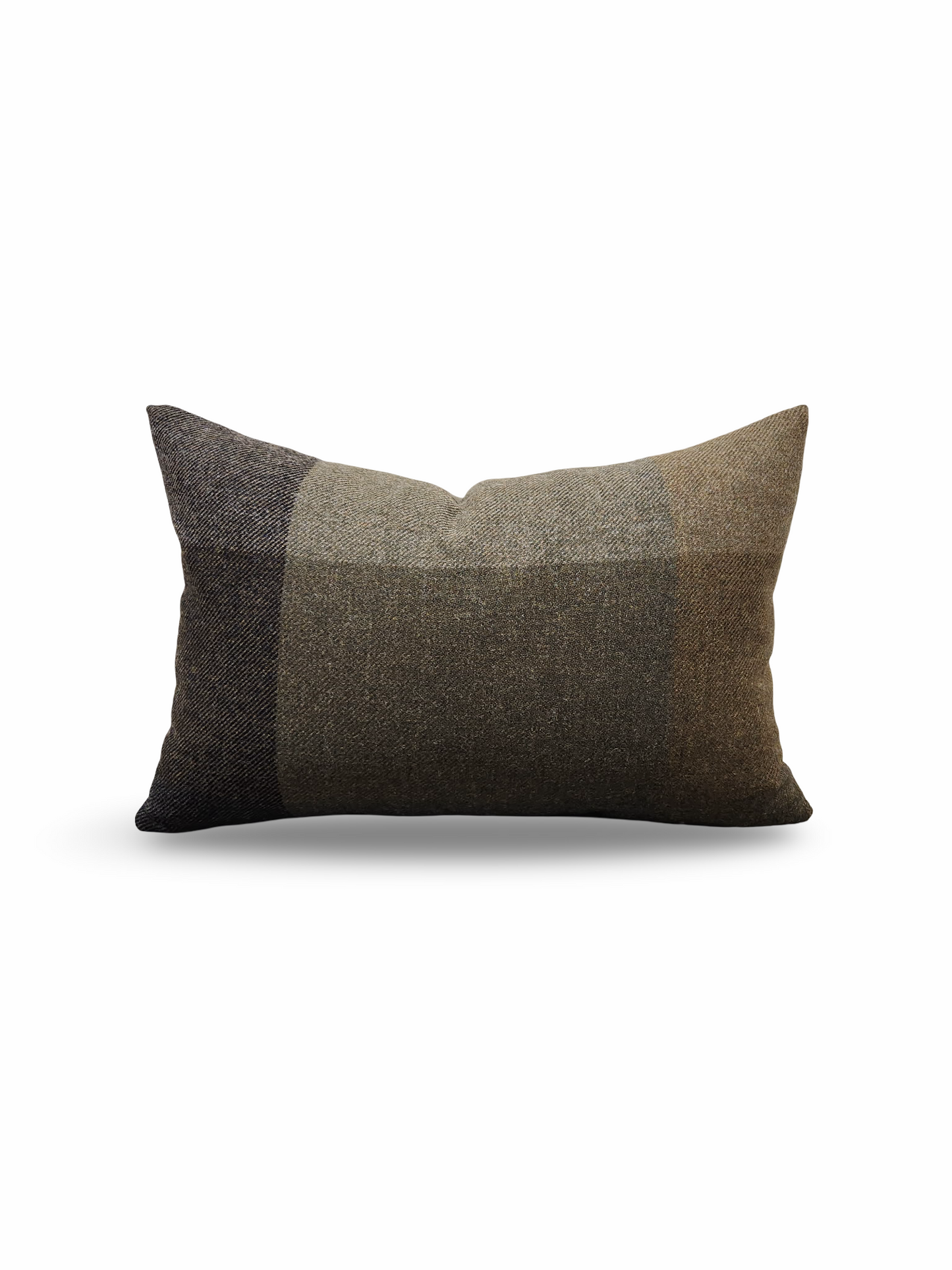 Lumbar Pillow Wool Check Cedar 12x18" Knife Edge Cover