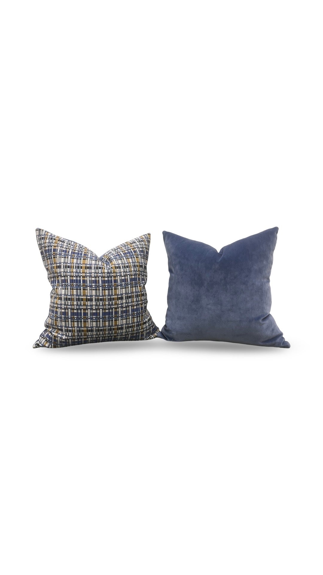 Decorative Pillow Stepped Plaid Well 22x22" Knife Edge Cover