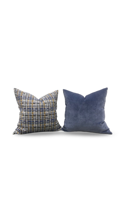 Decorative Pillow Stepped Plaid Well 22x22" Knife Edge Cover