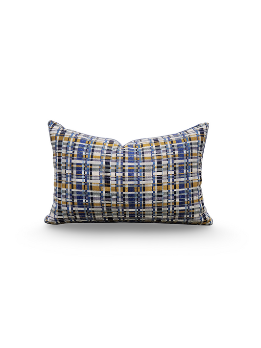 Lumbar Pillow Stepped Plaid Well 12x18" Knife Edge Cover