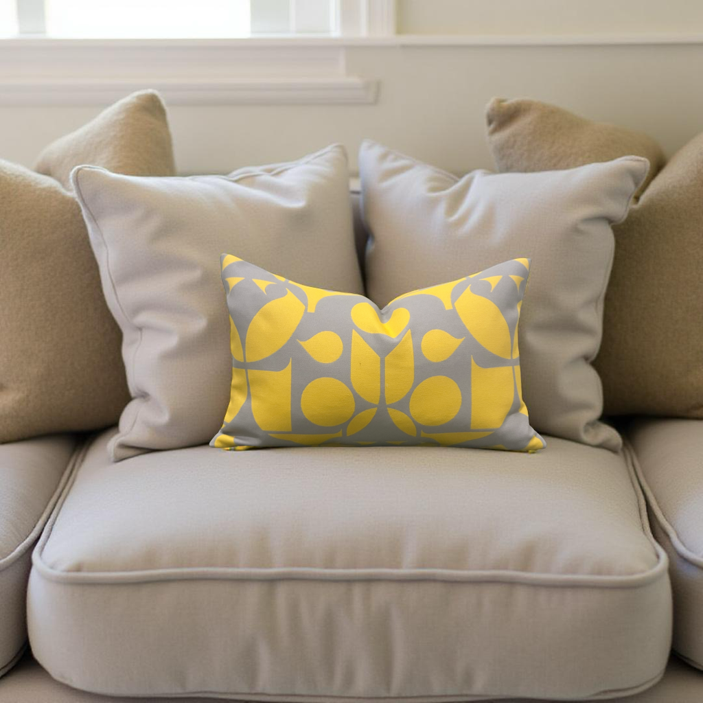 Outdoor Fabric Mister Enliven 12x18" Knife Edge Decorative Lumbar Pillow