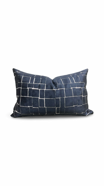 Mayfair Navy 12x18" Knife Edge Decorative Pillow