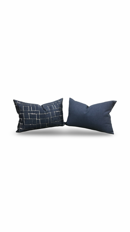 Mayfair Navy 12x18" Knife Edge Decorative Pillow