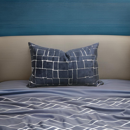 Mayfair Navy 12x18" Knife Edge Decorative Pillow