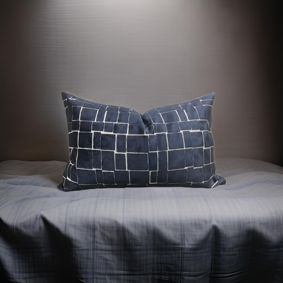 Mayfair Navy 12x18" Knife Edge Decorative Pillow