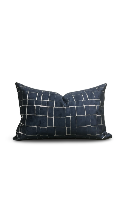 Mayfair Navy 12x18" Knife Edge Decorative Pillow