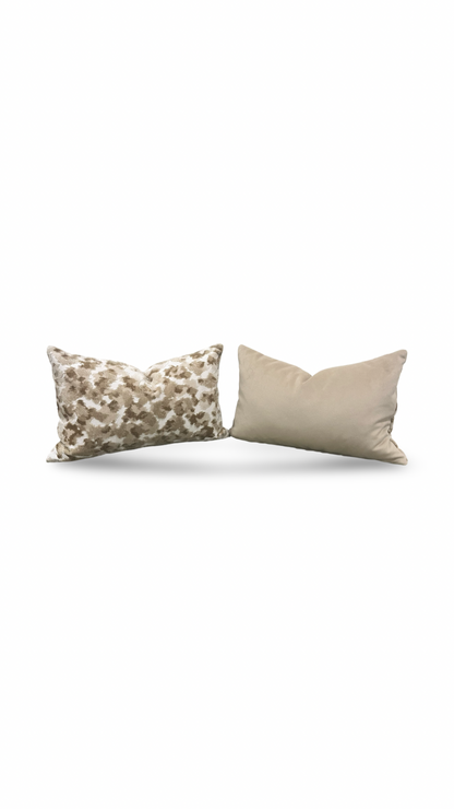 Decorative Lumbar 12x18 Knife Edge Pillow Java Ecru
