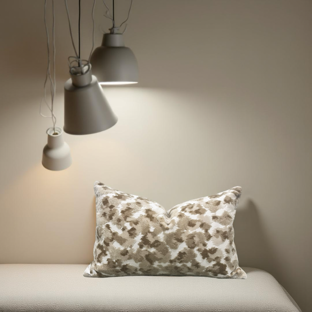 Decorative Lumbar 12x18 Knife Edge Pillow Java Ecru