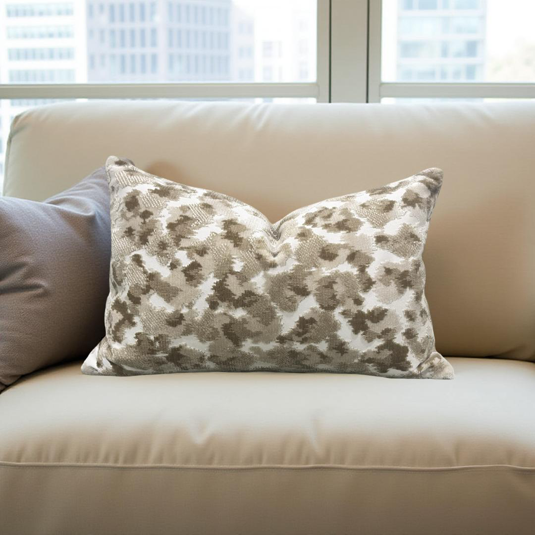 Decorative Lumbar 12x18 Knife Edge Pillow Java Ecru